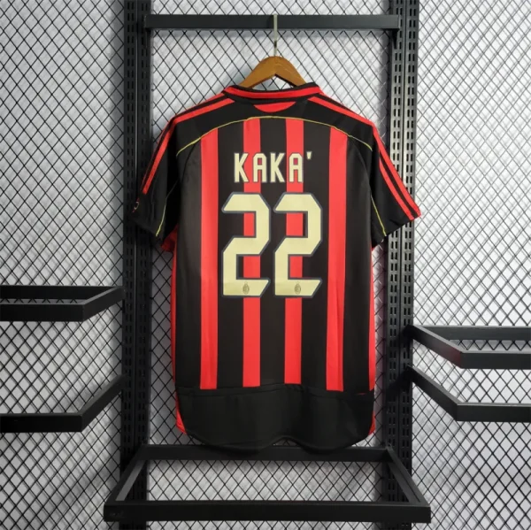 2006/07 AC Milan Ronaldo #99 Maldini #3 Kakà #22 Retro Jersey Home Replica - Image 10