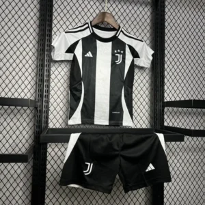 24 25 juventus home soccer kids kit jersey+shorts