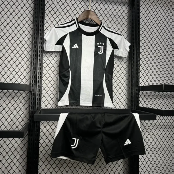 24 25 juventus home soccer kids kit jersey+shorts