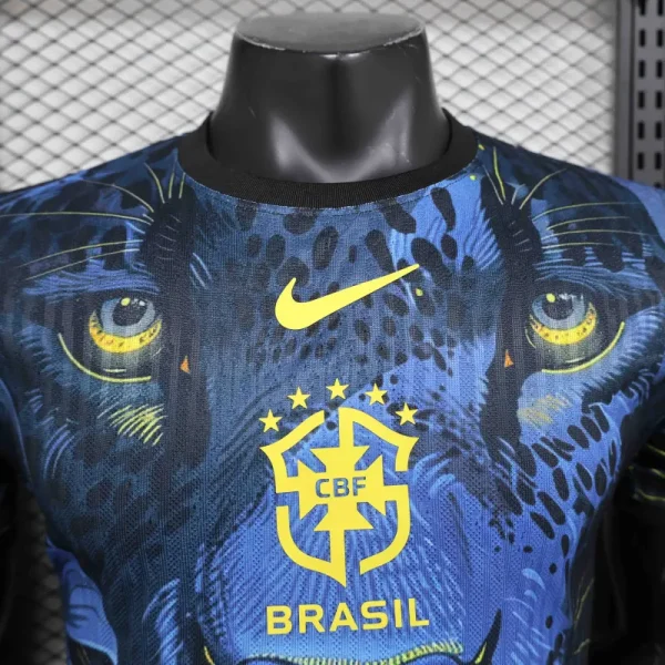 Brazil Nation 24/25 Panther Eyes Player Special Edition Blue Football Jersey - Image 5