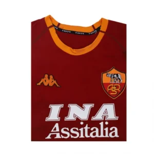 serie a roma club totti #10 batistuta #18 retro jersey home 2000 01