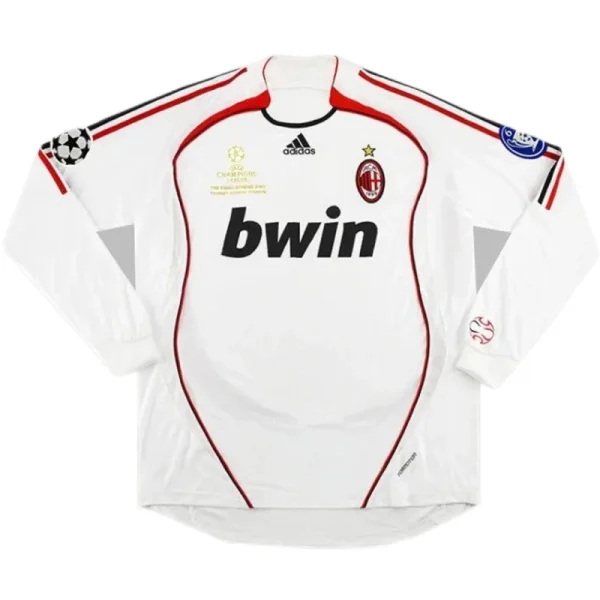 2006/07 AC Milan Ronaldo #99 Kakà #22 Maldini #3 Pirlo UCL Final Retro Long Sleeve Jersy Away Replica - Image 2