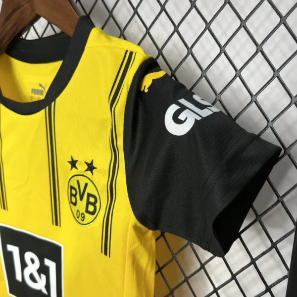 24 25 borussia dortmund home kids kit jersey+shorts
