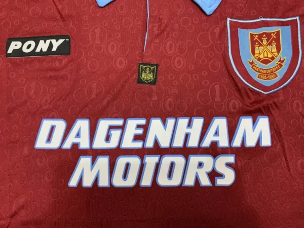 1995/96 west ham united 100th anniversary retro jersey
