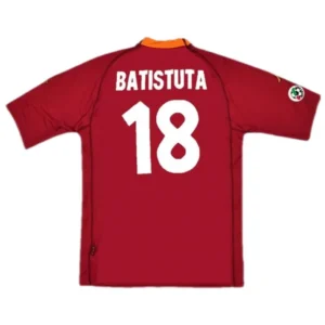 serie a roma club totti #10 batistuta #18 retro jersey home 2000 01