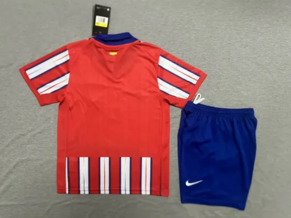 24 25 atletico madrid home soccer kids kit jersey+shorts