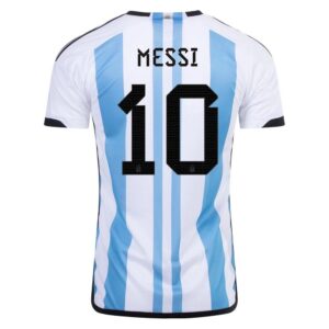 argentina 3 star messi kids home jersey 2022 23