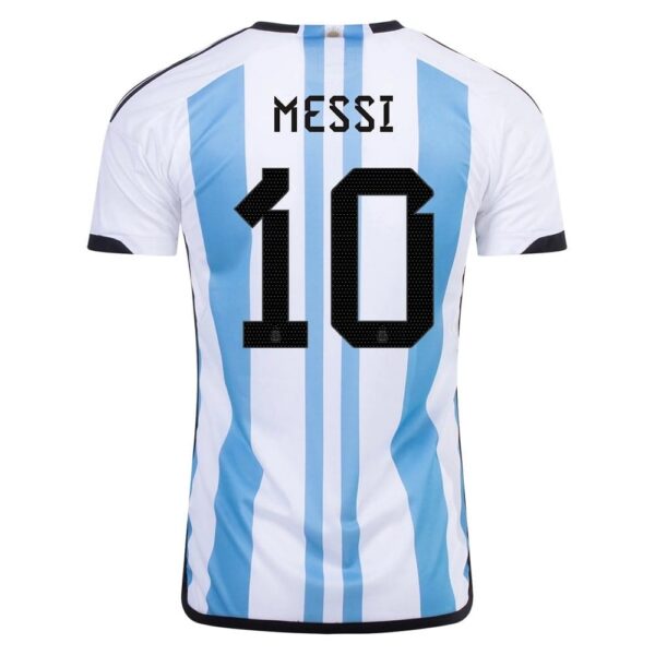argentina 3 star messi kids home jersey 2022 23