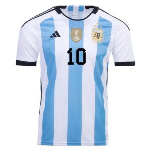 argentina 3 star messi kids home jersey 2022 23