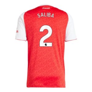 arsenal 2025 2026 saliba children’s home kit jersey