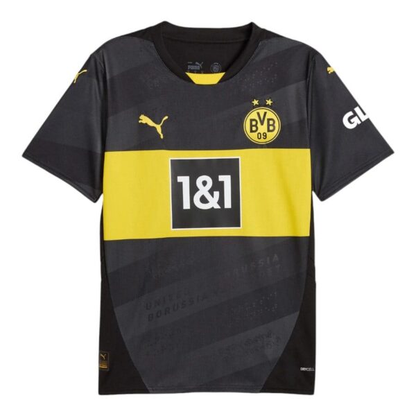 bvb dortmund away child kit shirt 2024 2025