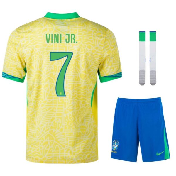 children’s brazil home kit jersey 2024 2025 vini jr