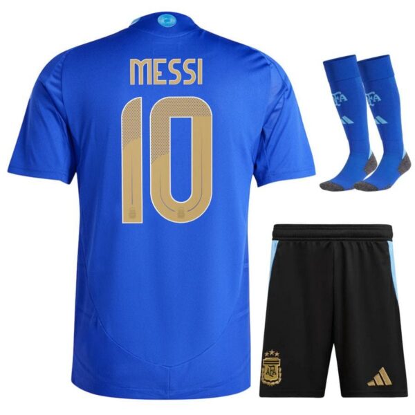 argentina away child kit jersey 2024 2025 messi