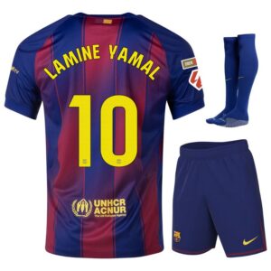 barca home kit kids jersey 2025 2026 lamine yamal la liga