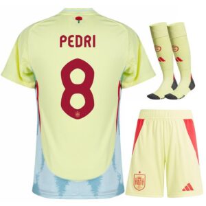 spain away kids kit jersey 2024 2025 pedri