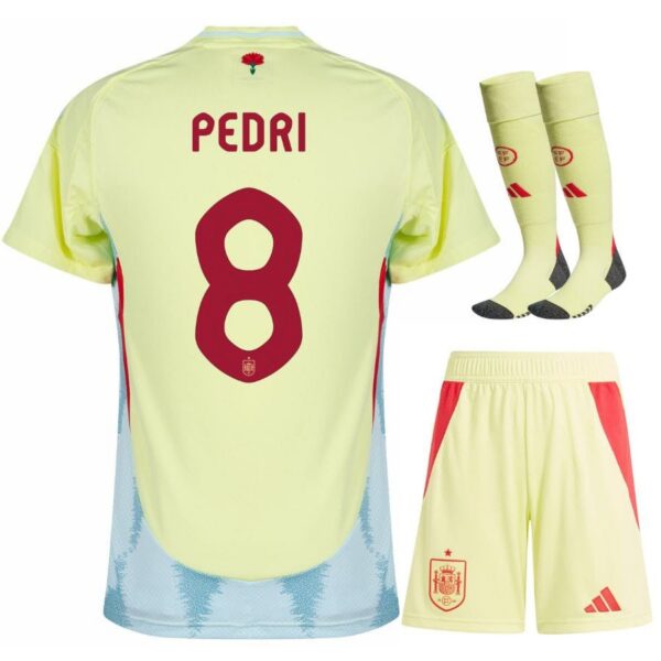 spain away kids kit jersey 2024 2025 pedri
