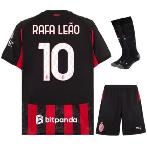ac milan home kit kids jersey 2025 2026 rafael leao