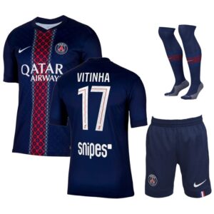 psg home children’s kit jersey 2025 2026 vitinha