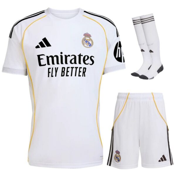real madrid home child kit shirt 2025 2026