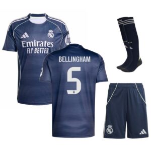 real madrid away child kit jersey 2025 2026 bellingham