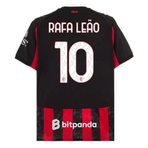ac milan home kit kids jersey 2025 2026 rafael leao
