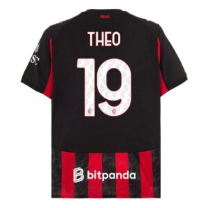 ac milan home kit kids jersey 2025 2026 theo