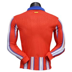 24 25 atletico madrid home long sleeve kit player version shirt
