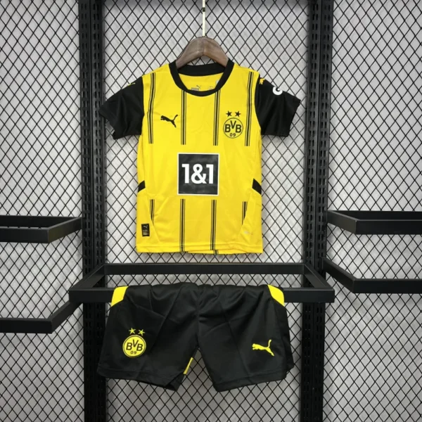 24 25 borussia dortmund home kids kit jersey+shorts
