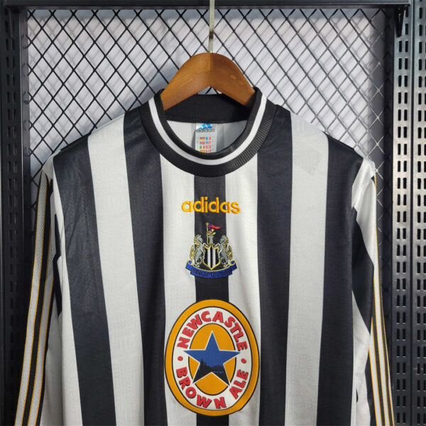 adidas newcastle united retro home long sleeve football jersey 97 99