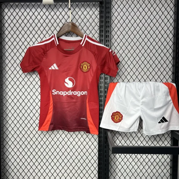 2024/25 Kids Manchester United Home Kit(Jersey+Shorts) - Image 5