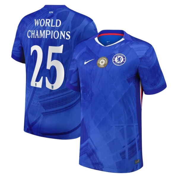 player version slim fit chelsea cup home soccer jersey 2025 26 with world champions 25 printing