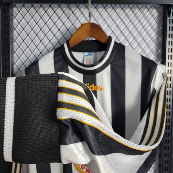 adidas newcastle united retro home long sleeve football jersey 97 99