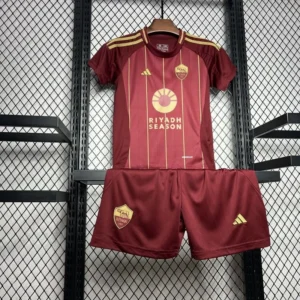 24 25 as roma home kids kit jersey+shorts