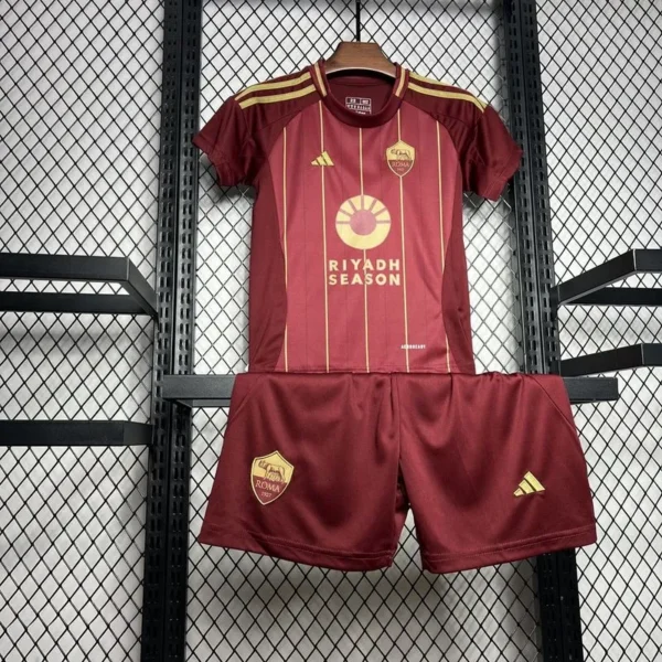 24 25 as roma home kids kit jersey+shorts