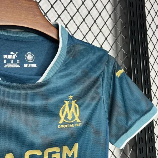 24-25 Marseilles Away Soccer Kids Kit Jersey+Shorts - Image 3