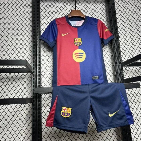 24-25 Barcelona Home Kids Kit Soccer Jersey+Shorts - Image 6