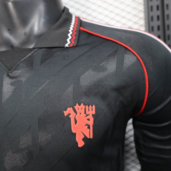 Manchester United POLO Shirt Player Edition Football Jersey Long Sleeve 25-26 - Image 4