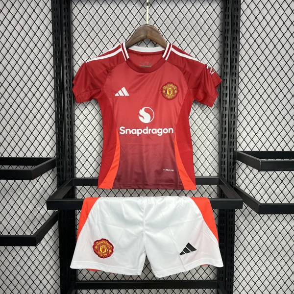 2024/25 Kids Manchester United Home Kit(Jersey+Shorts) - Image 3