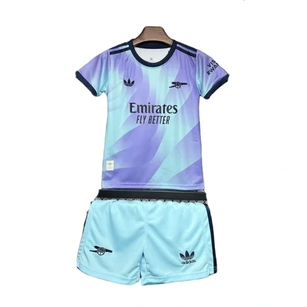 24-25 Arsenal Third Away Soccer Kids Kit Jersey+Shorts