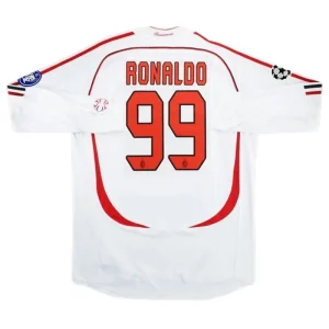2006/07 AC Milan Ronaldo #99 Kakà #22 Maldini #3 Pirlo UCL Final Retro Long Sleeve Jersy Away Replica
